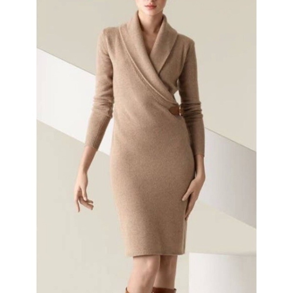 Ralph Lauren Tan Midi Dress